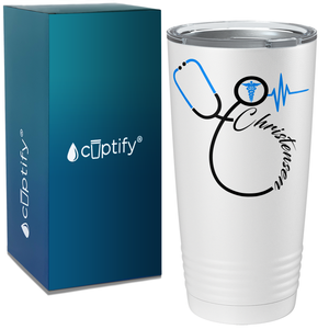 Doctors Stethoscope Blue on White 20oz Tumbler