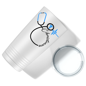 Doctors Stethoscope Blue on White 20oz Tumbler