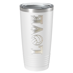 Love Volleyball Laser Engraved on Stainless Steel Volleyball Tumbler