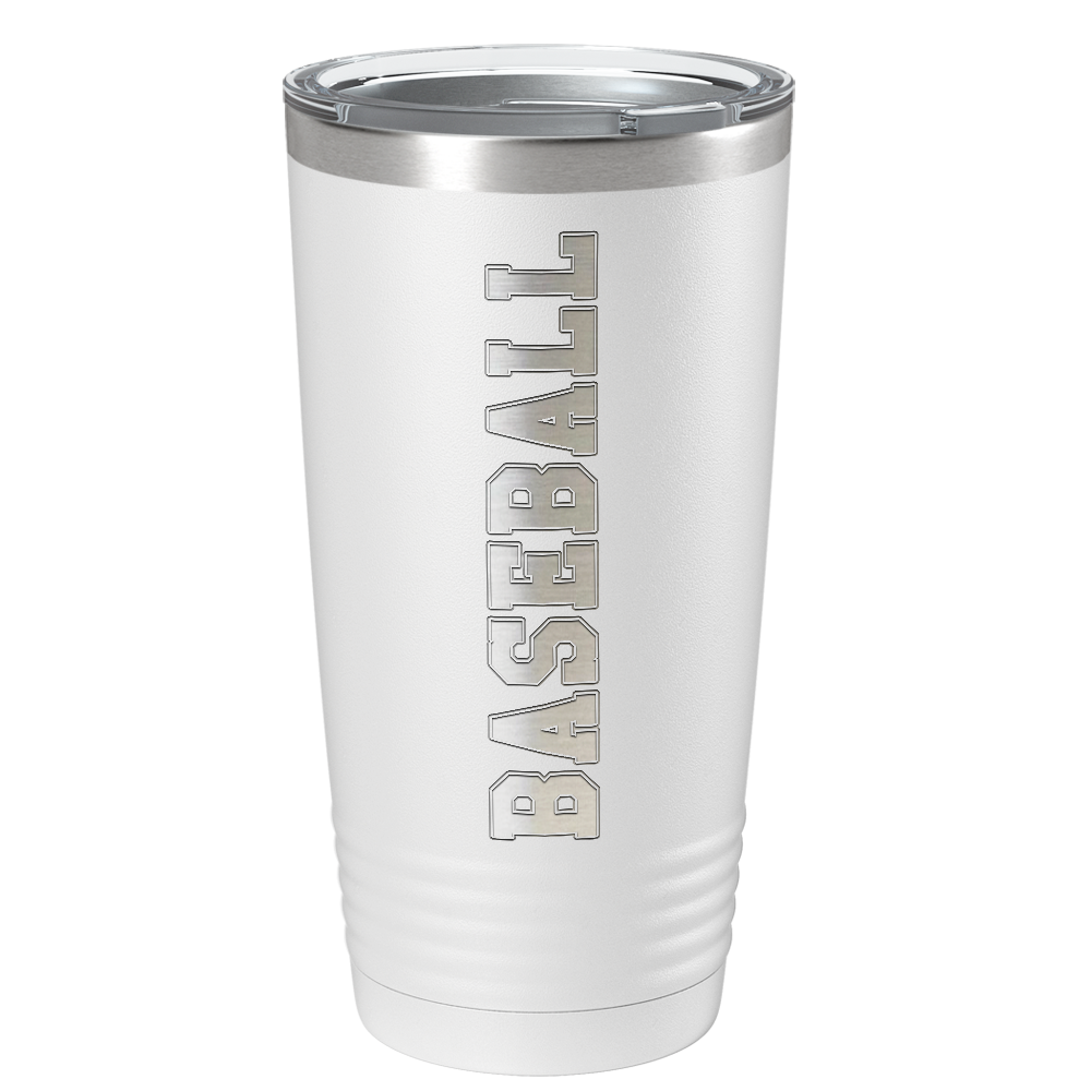 Baseball Laser Engraved on Stainless Steel Baseball Tumbler