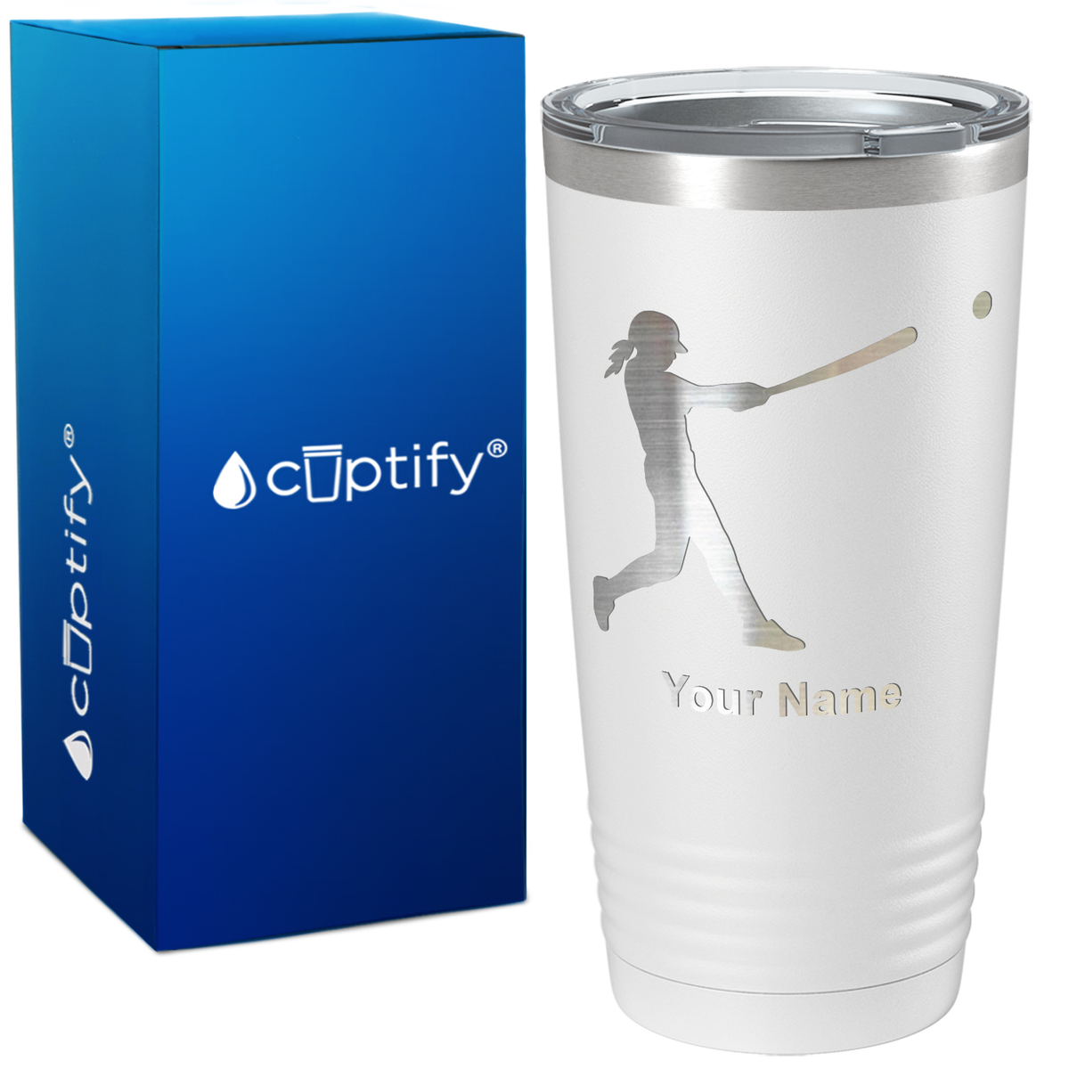Softball Girl at Bat on 20oz Tumbler