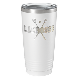 Lacrosse Sticks Laser Engraved on Stainless Steel Lacrosse Tumbler