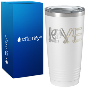 Softball Love Ball and Bats on 20oz Tumbler