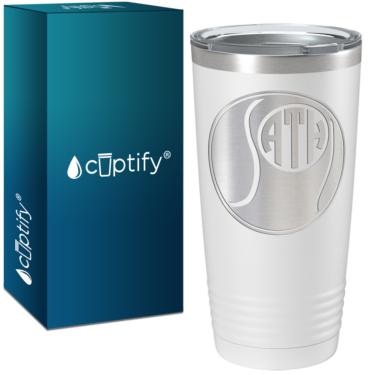 Personalized Monogrammed Tennis Ball Laser Engraved on Stainless Steel Tennis Tumbler