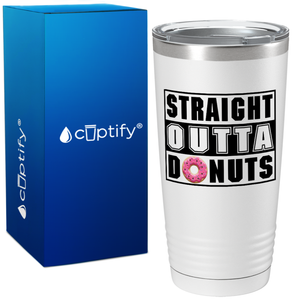 Straight Outta Donuts on White Donut 20oz Tumbler