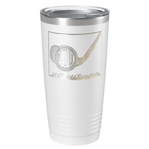 Personalized Monogrammed Golf Ball Laser Engraved on Stainless Steel Golf Tumbler