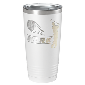 Personalized Golfer Laser Engraved on Stainless Steel Golf Tumbler