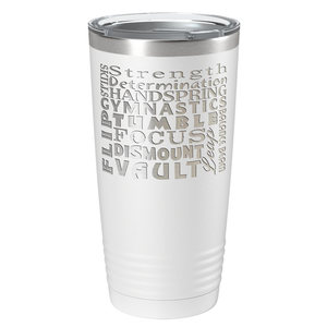 Gymnastics Strength and Focus Laser Engraved on Stainless Steel Gymnastics Tumbler