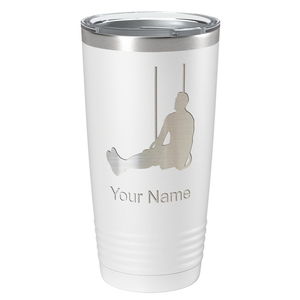 Personalized Male Gymnast Silhouette Laser Engraved on Stainless Steel Gymnastics Tumbler