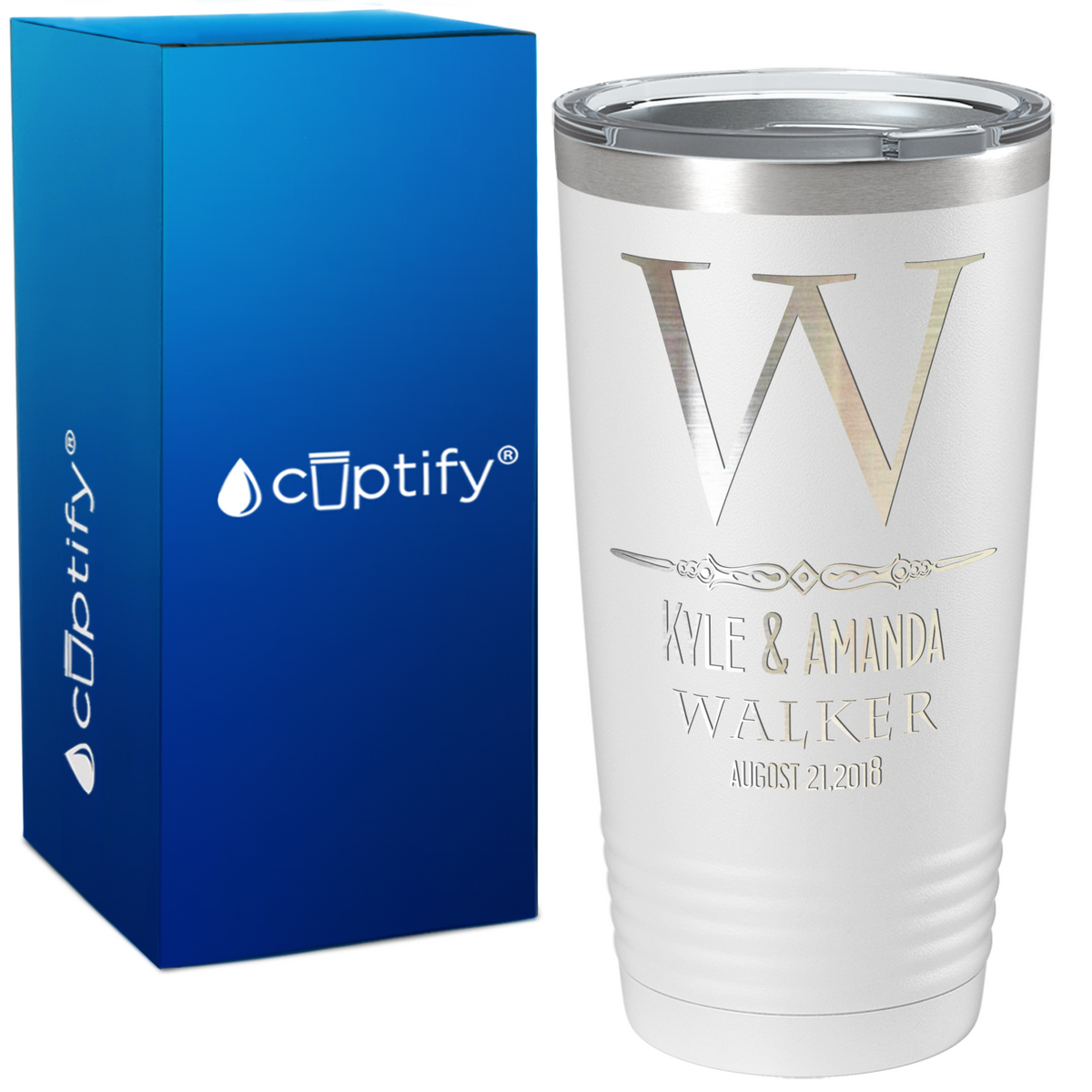 Classic Monogram Anniversary on Wedding 20oz Tumbler
