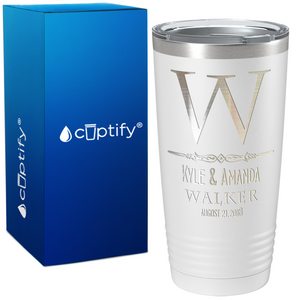 Classic Monogram Anniversary on Wedding 20oz Tumbler