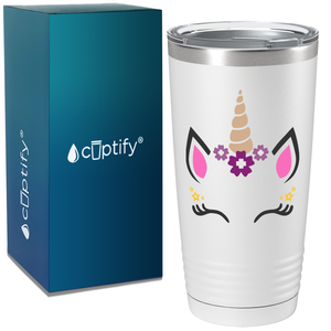 Unicorn Purple Face on 20oz Tumbler