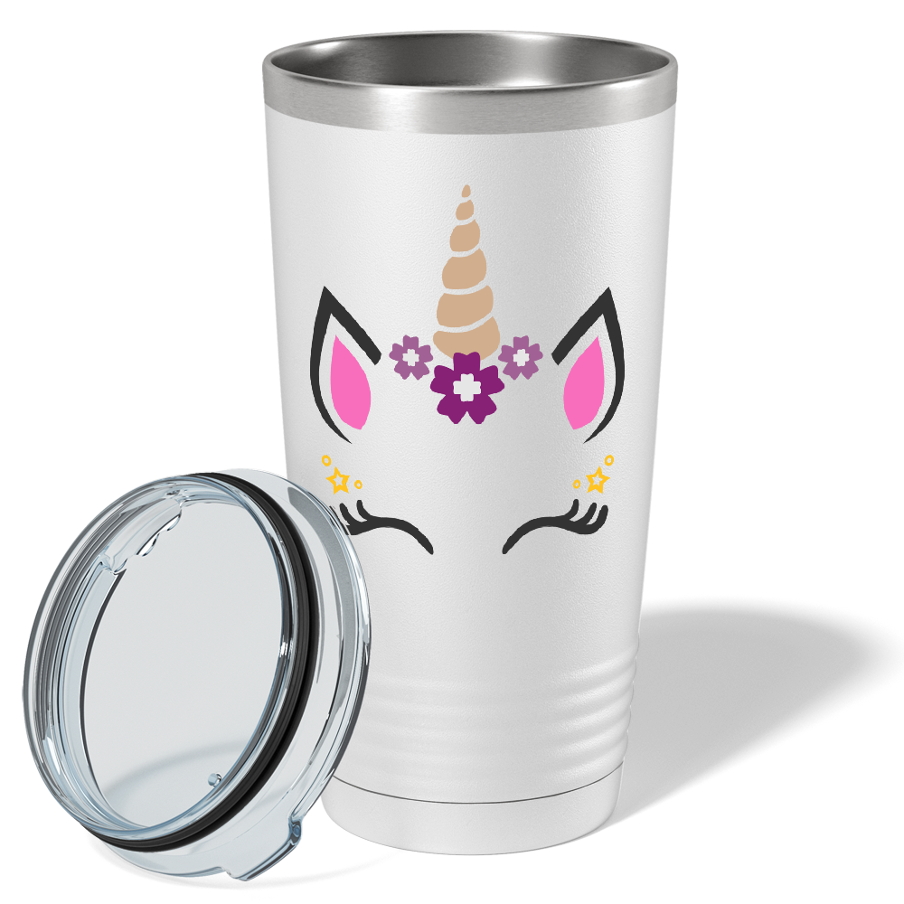 Unicorn Purple Face on 20oz Tumbler
