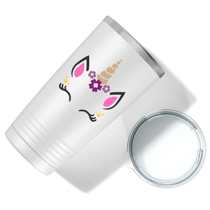 Unicorn Purple Face on 20oz Tumbler