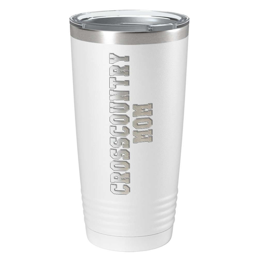Cross Country Mom Laser Engraved on Stainless Steel Cross Country Tumbler