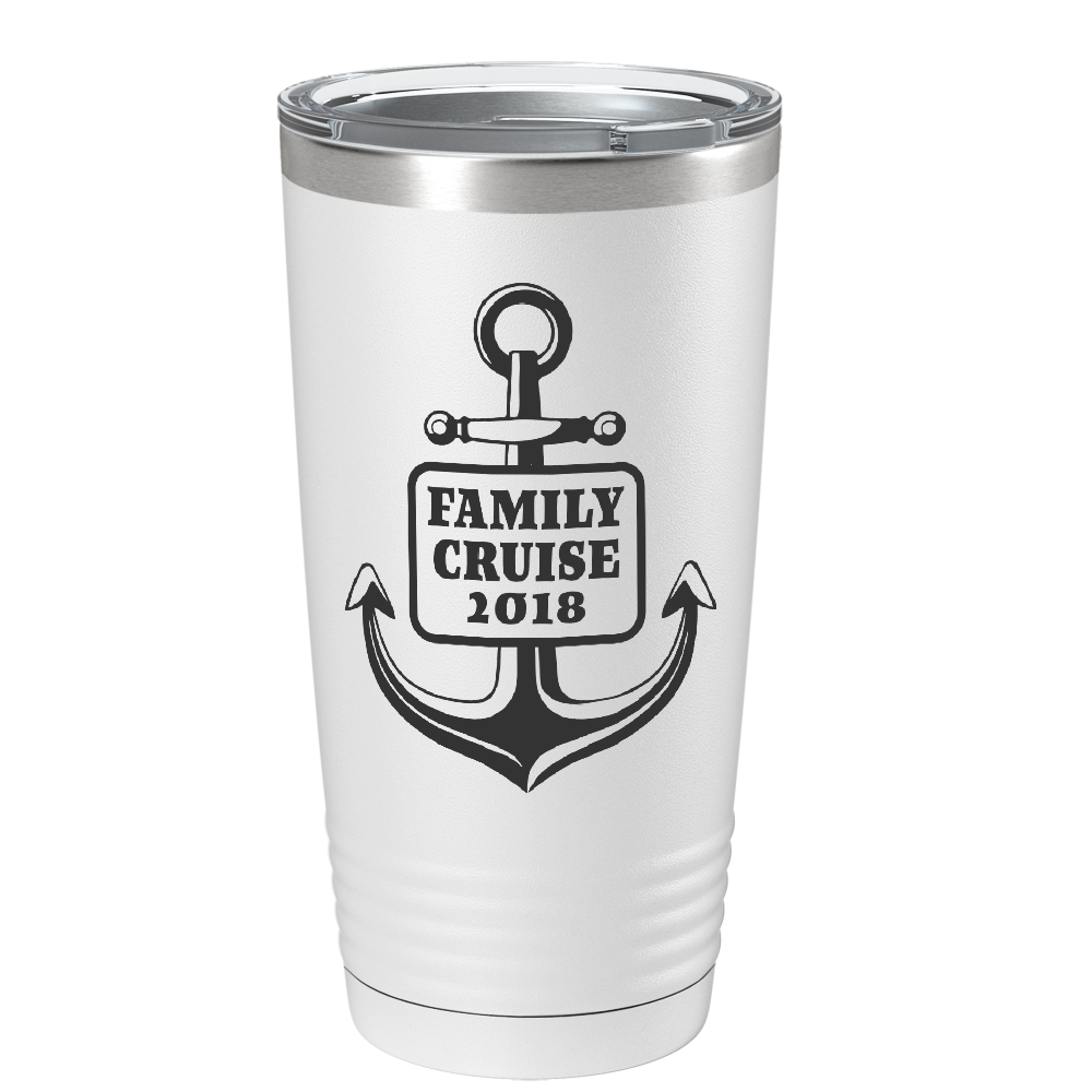 Family Cruise on White 20 oz Stainless Steel Tumbler