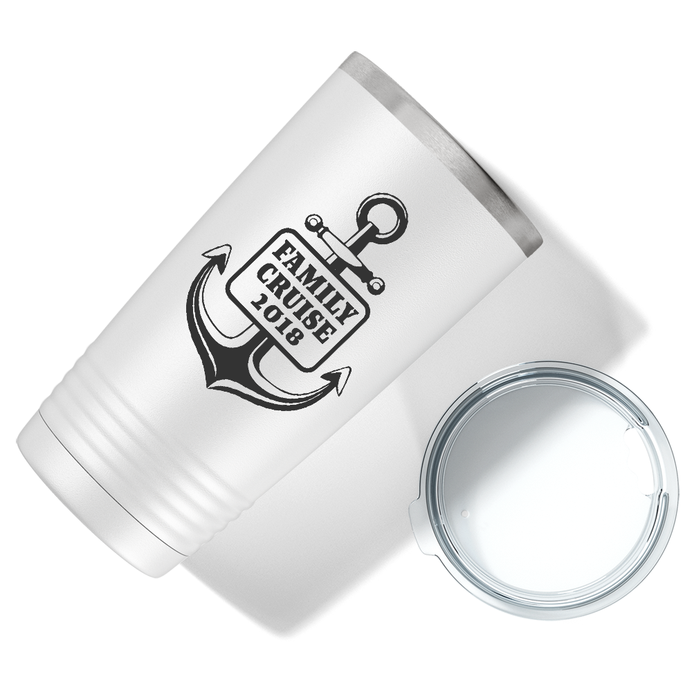 Family Cruise on White 20 oz Stainless Steel Tumbler