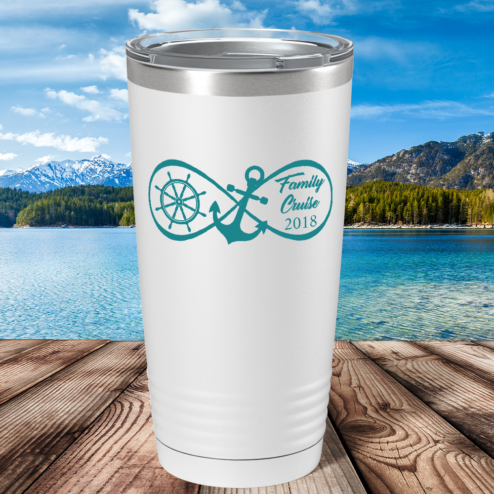 Infinity Love Family Cruise on White 20 oz Stainless Steel Tumbler