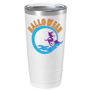 Flying Witch in the Moon Light on Stainless Steel Halloween Tumbler