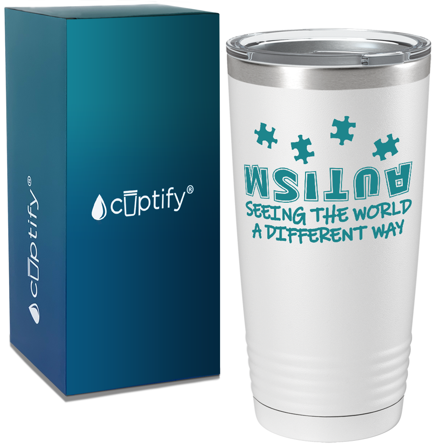 Autism Seeing the World in a Different Way on Autism 20oz Tumbler