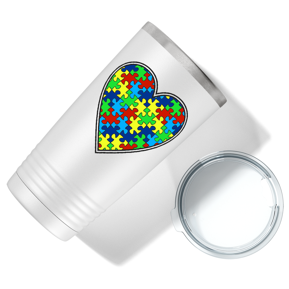 Autism Awareness Heart on Autism 20oz Tumbler