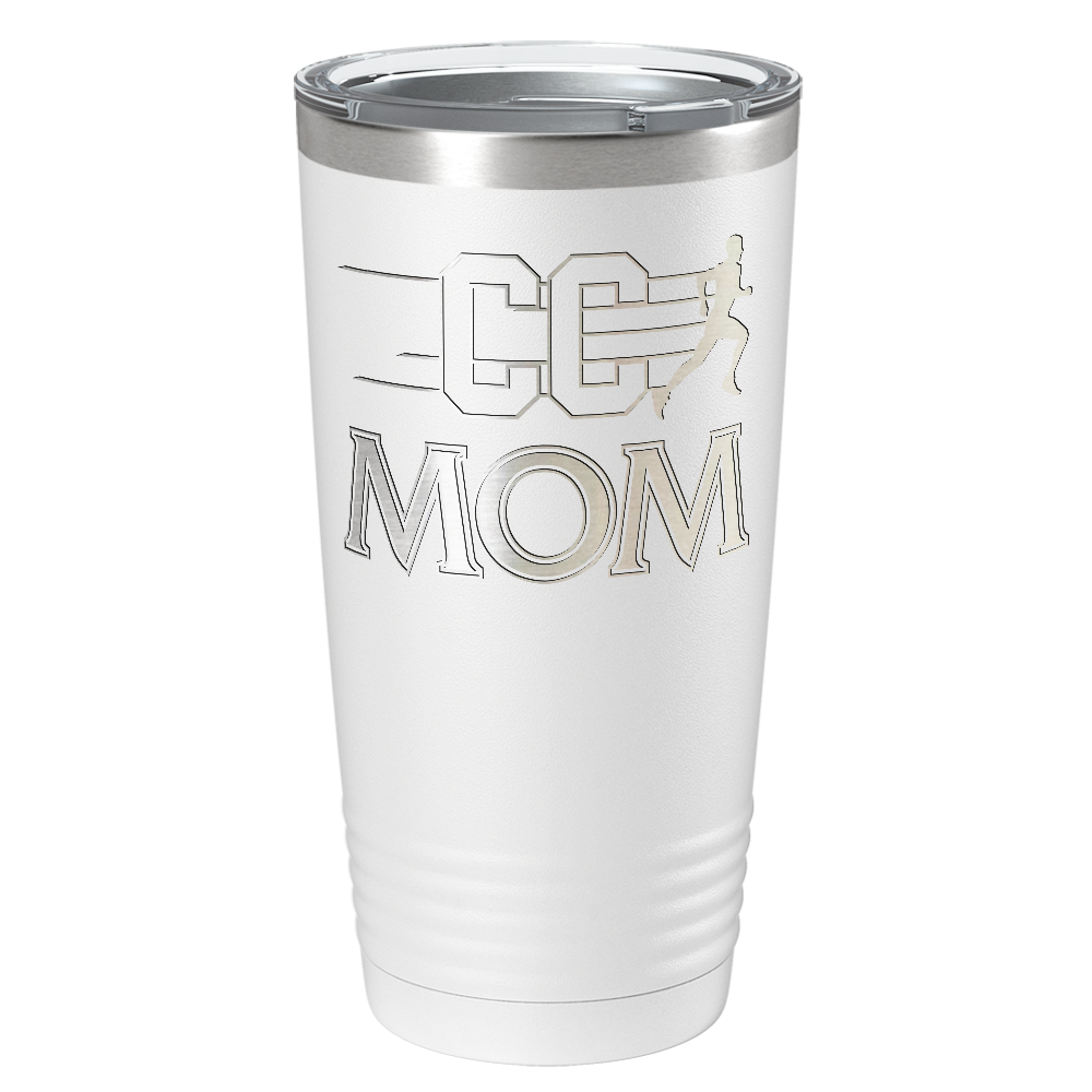 Cross Country Mom Laser Engraved on Stainless Steel Cross Country Tumbler