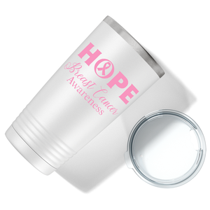 Hope Breast Cancer Awareness on White 20oz Tumbler