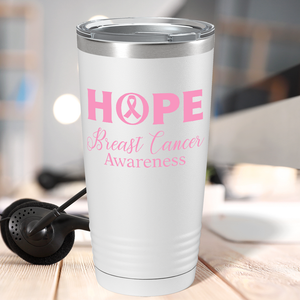 Hope Breast Cancer Awareness on White 20oz Tumbler