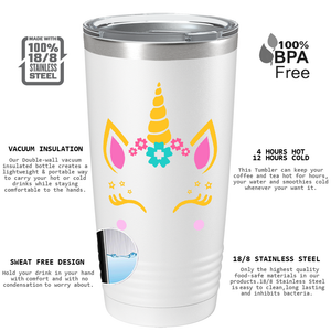 Unicorn Gold Face on 20oz Tumbler