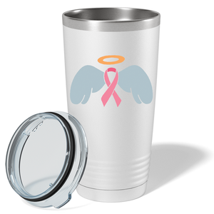 Angel Cancer Ribbon on White 20oz Tumbler