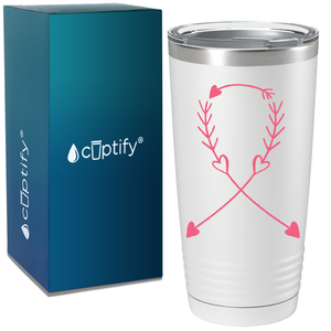 Arrow Cancer Ribbon on White 20oz Tumbler