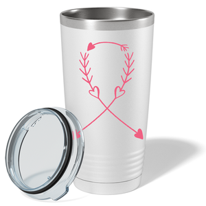 Arrow Cancer Ribbon on White 20oz Tumbler