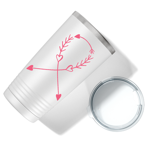 Arrow Cancer Ribbon on White 20oz Tumbler