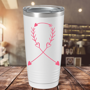 Arrow Cancer Ribbon on White 20oz Tumbler