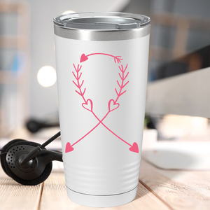 Arrow Cancer Ribbon on White 20oz Tumbler