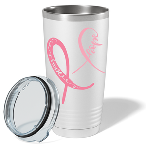 Hope Cancer Ribbons on White 20oz Tumbler