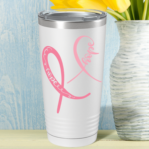 Hope Cancer Ribbons on White 20oz Tumbler