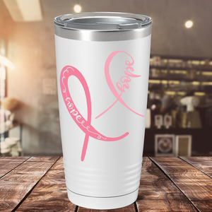 Hope Cancer Ribbons on White 20oz Tumbler