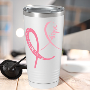 Hope Cancer Ribbons on White 20oz Tumbler