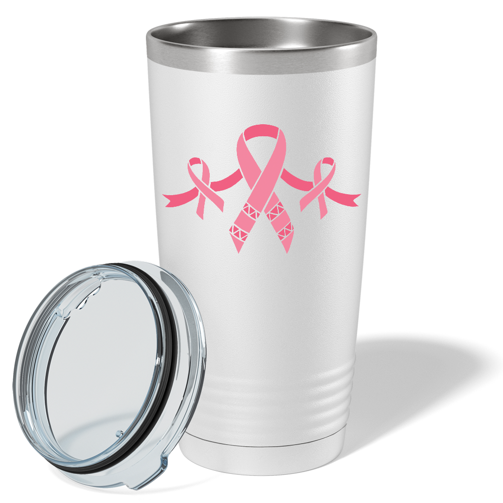 Cancer Ribbons on White 20oz Tumbler