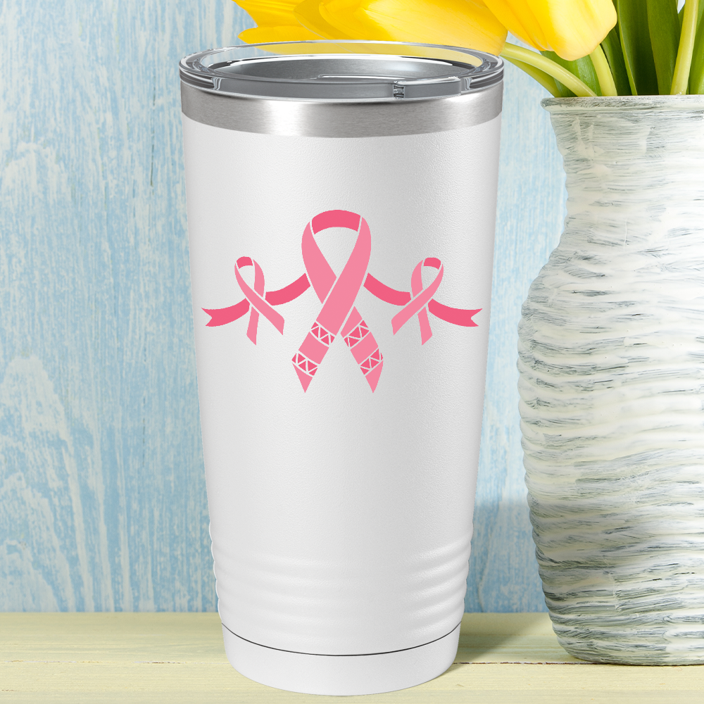 Cancer Ribbons on White 20oz Tumbler
