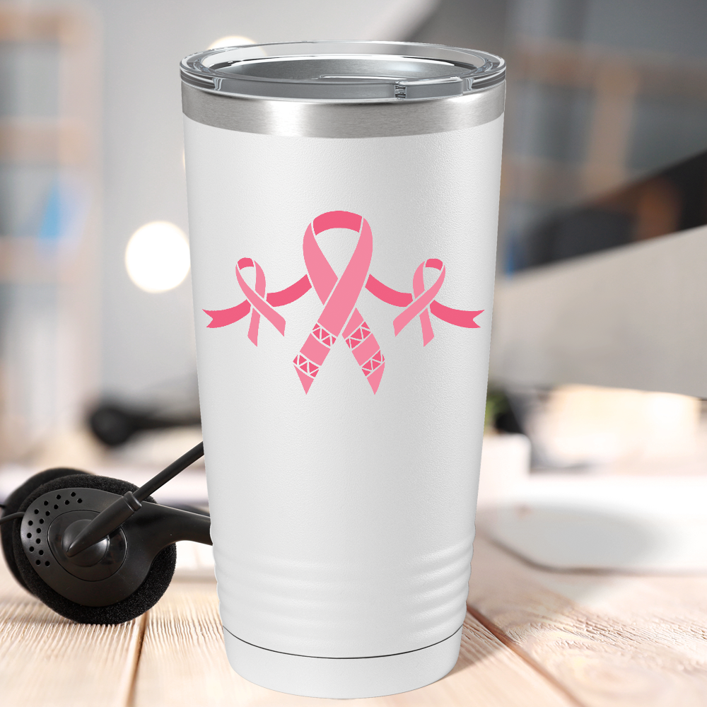 Cancer Ribbons on White 20oz Tumbler