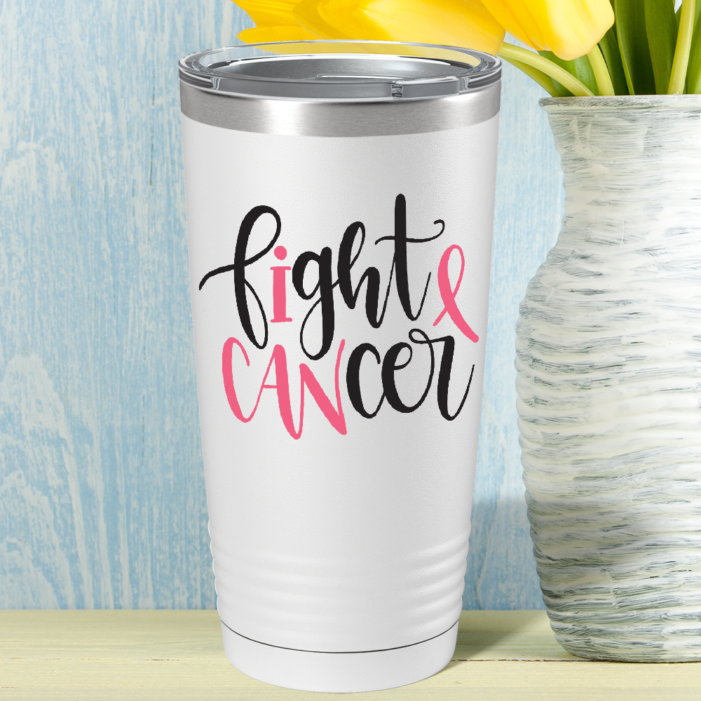 Fight Cancer on White 20oz Tumbler