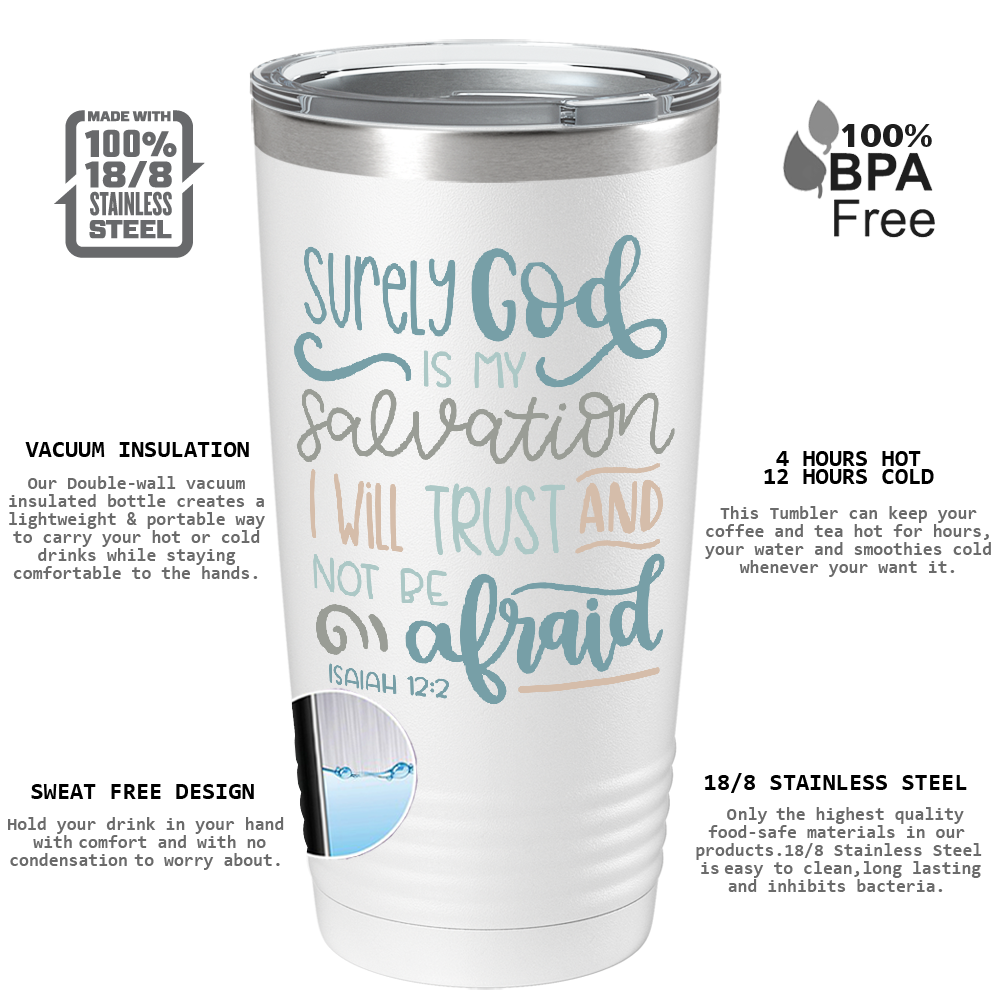 Isaiah 12-2 on Bible Verse 20oz Tumbler
