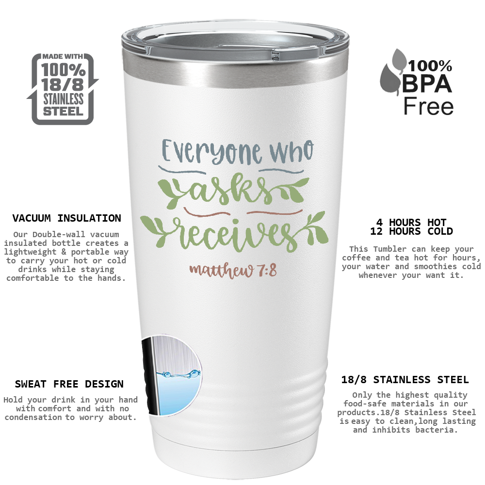 Matthew 7-8 on Bible Verse 20oz Tumbler