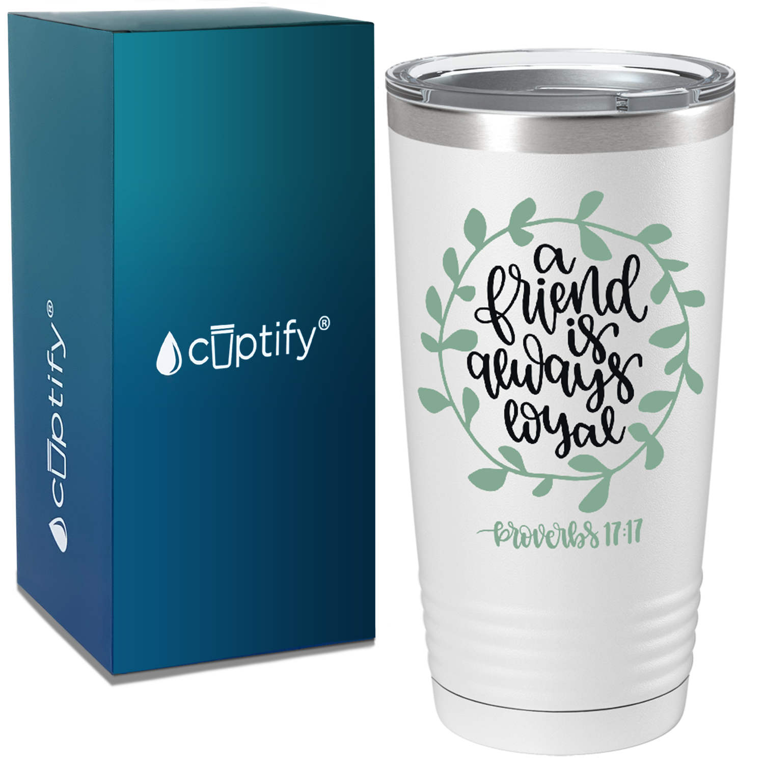 Proverbs 17-17 on Bible Verse 20oz Tumbler