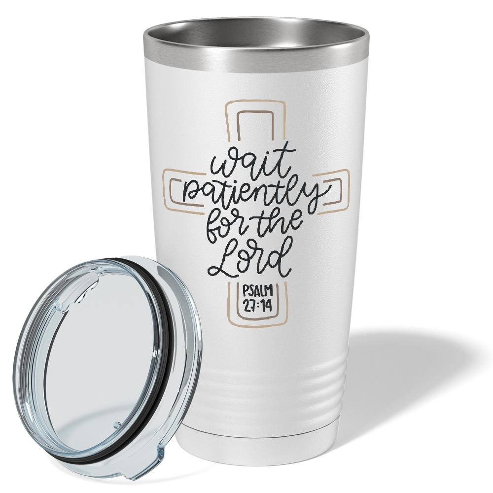 Psalm 27-14 on Bible Verse 20oz Tumbler