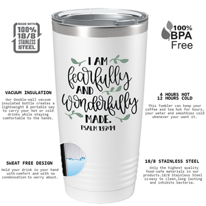 Psalm 139-14 on Bible Verse 20oz Tumbler