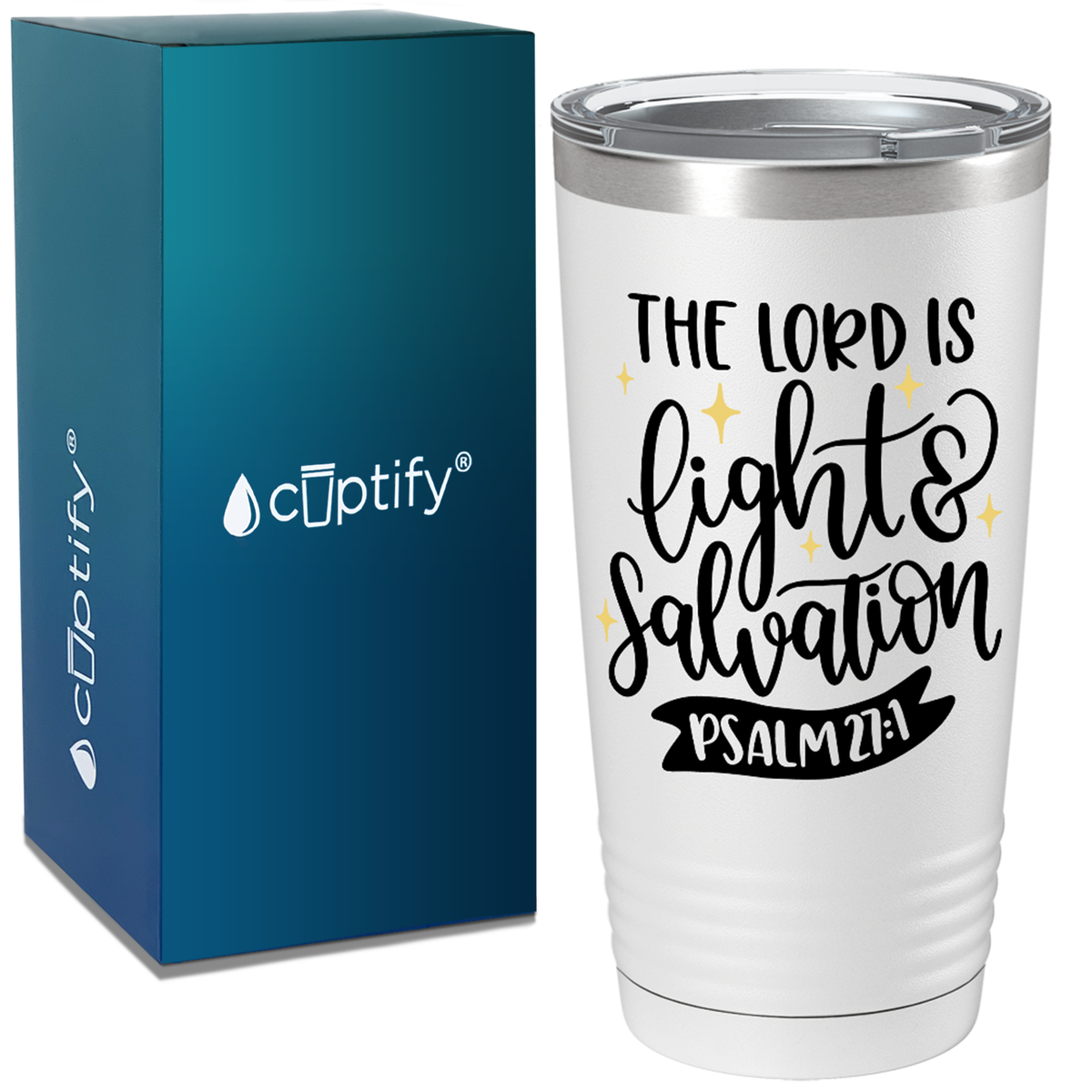 Psalm 27-1 on Bible Verse 20oz Tumbler