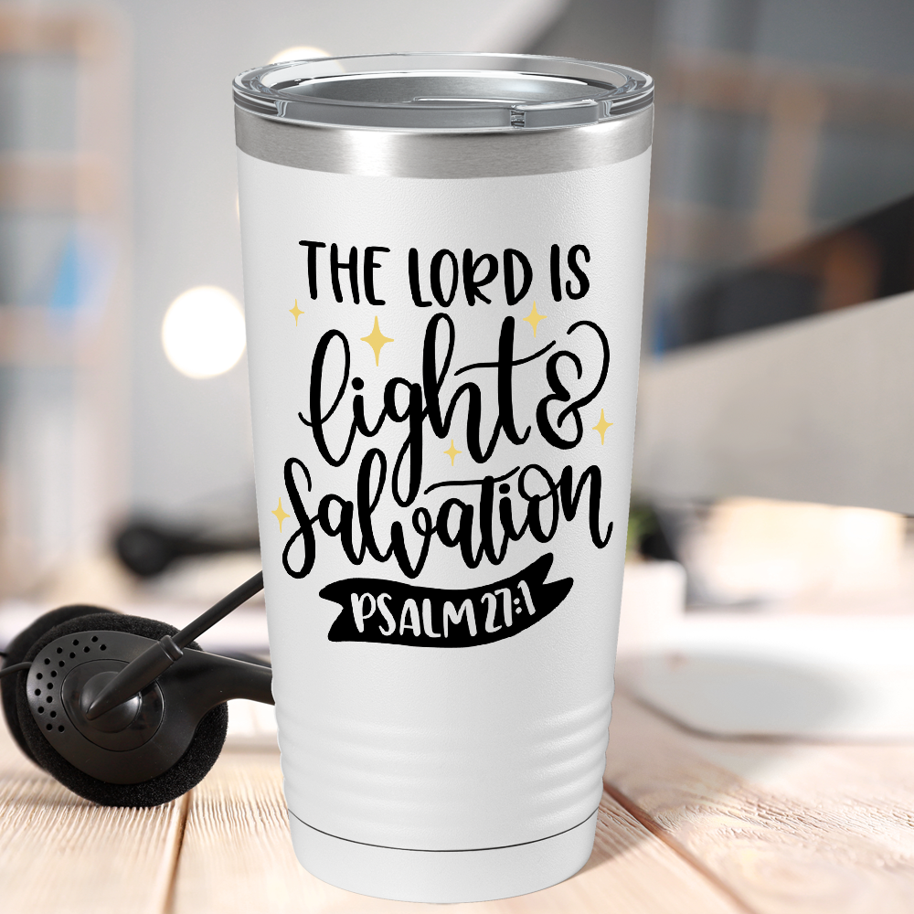 Psalm 27-1 on Bible Verse 20oz Tumbler